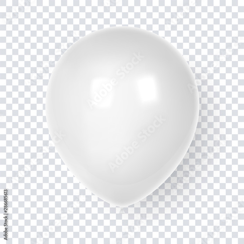 3d Realistic Colorful Balloon. Birthday balloon for party and celebrations. Isolated on white Background. Vector Illustration