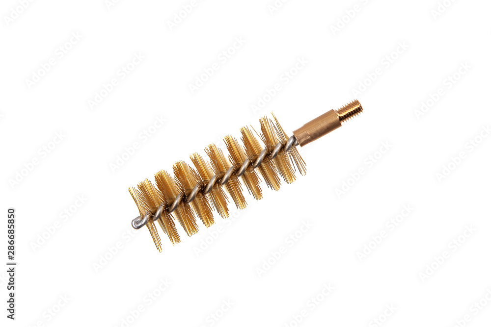 brush to clean the weapon isolate on white brush to clean the weapon isolate on white