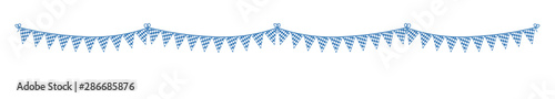 Wimpelkette mit diagonale Rautenmuster in Blau Weiß extra lang