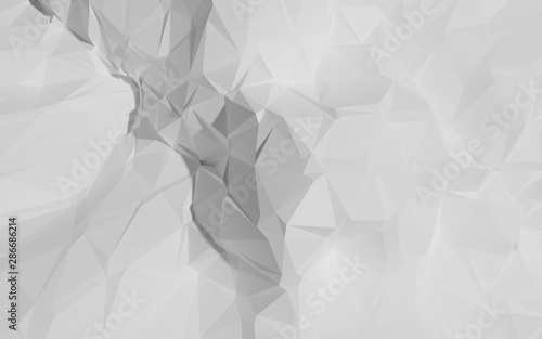 White abstract geometric rumpled triangular low poly 3d rendering  © klumwinit26