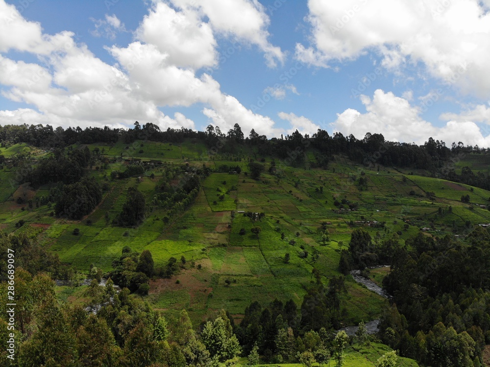 Aberdare Arial Landscape View, Kenya.