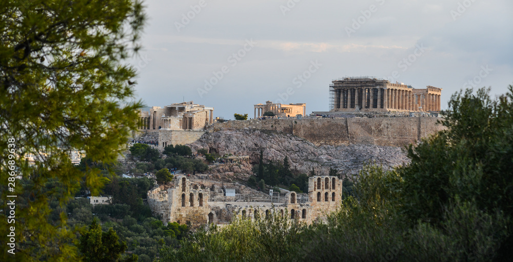 Famous Acropolis Hill in Athens, Greece