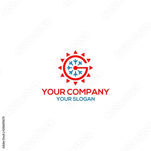 G HVAC Logo Design Vector