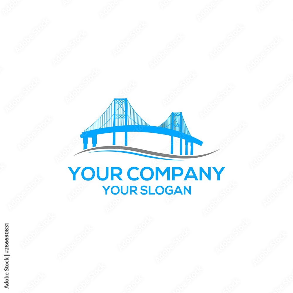 Fototapeta Prosty projekt logo niebieskiego mostu