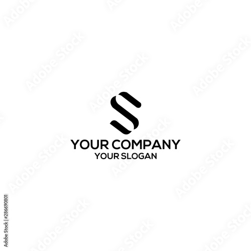 S simple letter logo design