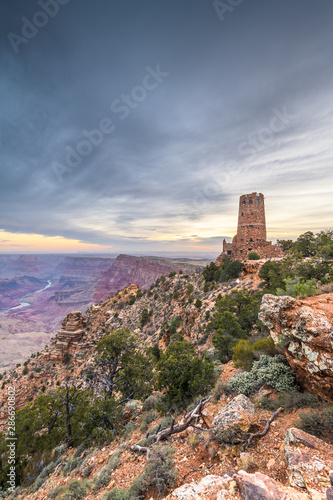 Desert View Watchtower at the Grand Canyon  Arizona  USA