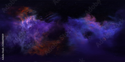 Space nebula  3D rendering  spherical panorama