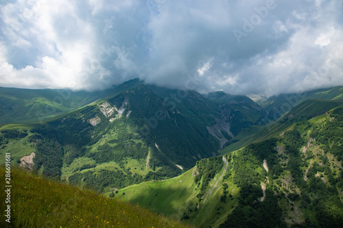 Fototapeta Naklejka Na Ścianę i Meble -  Beautiful mountainous area of Georgia. Summer landscape.