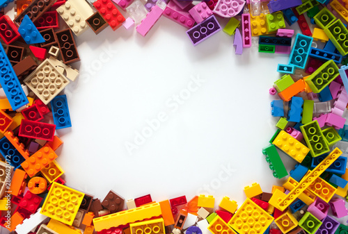 Colored toy bricks with place for your content.