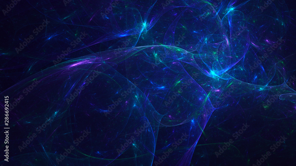 3D rendering multicolored abstract fractal on black background