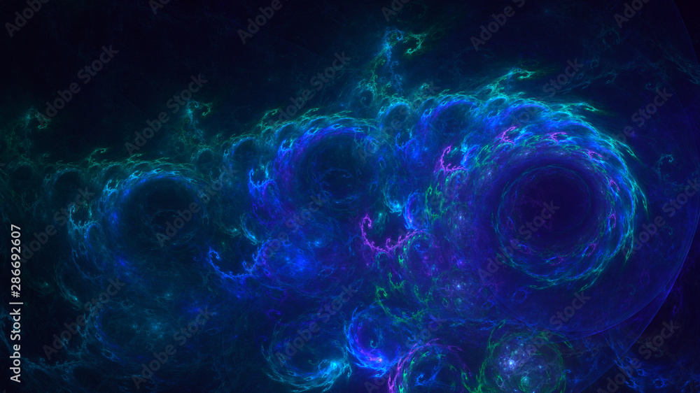 Fototapeta premium 3D rendering multicolored abstract fractal on black background