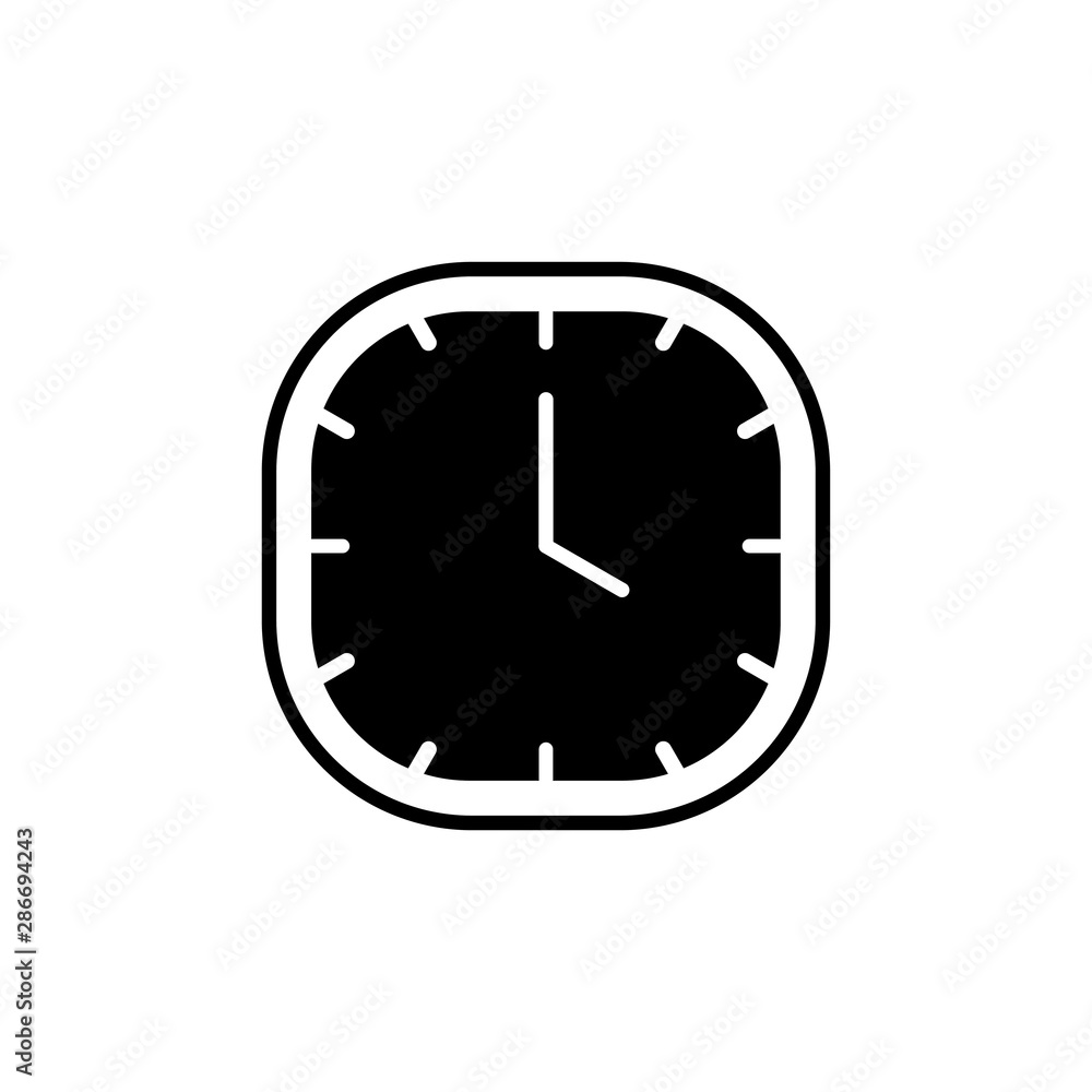 Clock line icon isolated on white background. Black and white simple watches. Time concept. Vector illustration Clock line icon isolated on white background. Black and white simple watches. Time concept. Vector illustration
