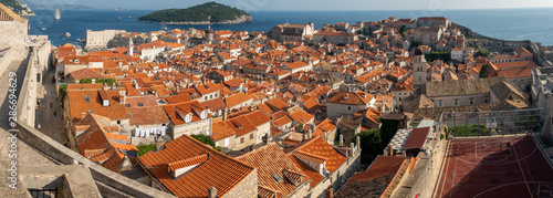Panoramic view of Dubrovnik, Croatia from the famous City Walls