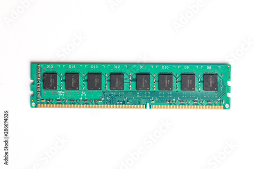 Ddr ram memory isolated on white background