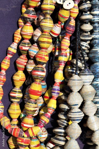 African bead bracelets,necklaces and jewelry all handmade. Such jewelry is often made from a variety of materials such as copper,silver,plastic,paper,wooden beads and even seeds.