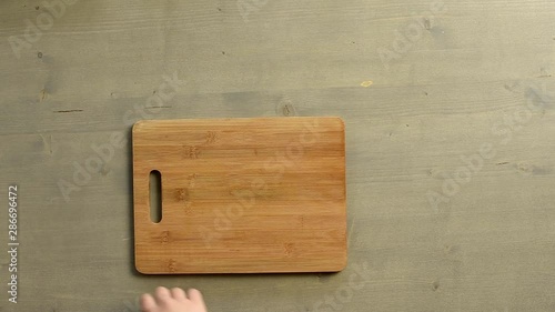 sliced zucchini on a board top view