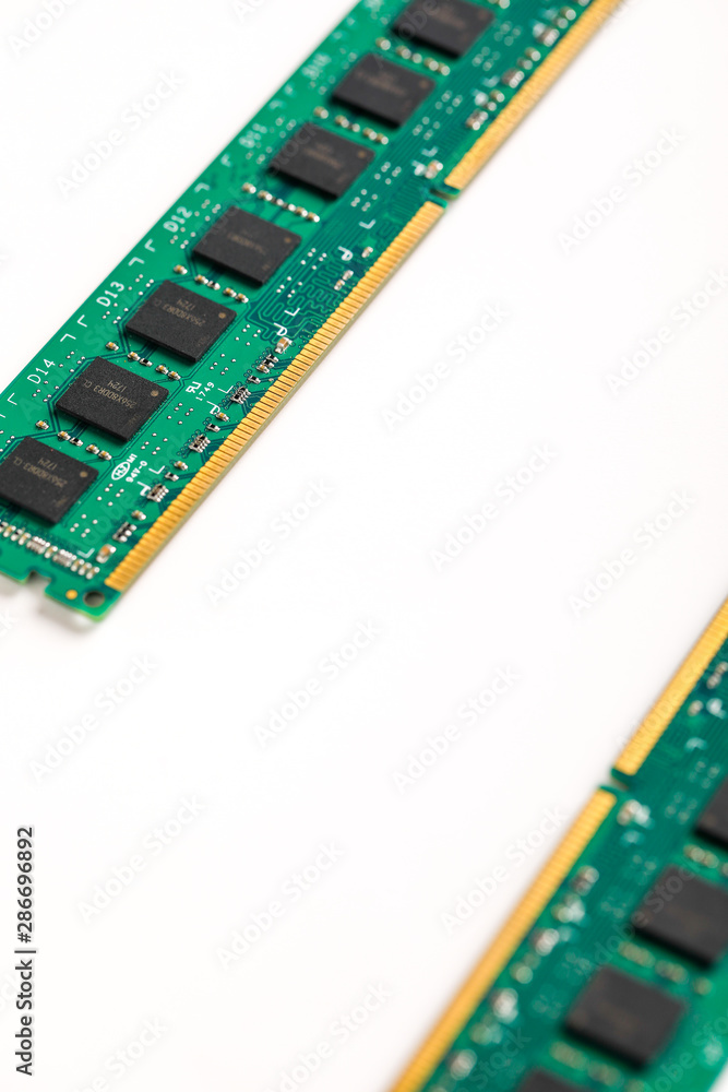 Ddr ram memory isolated on white background Ddr ram memory isolated on white background