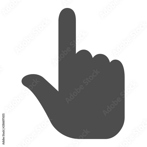 simple flat hand with extended index finger icon vector illustration
