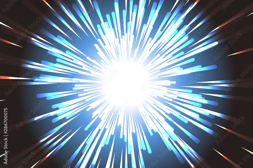 Background Wallpaper Vector Illustration Design Charge Free Colorful Light Flash Laser Beam Ray Radiant Shine Blur Bright Flash Effect Image ベクターカラーイラスト背景 爆発 光 集中線 放射線 星屑 宣伝広告ポスター 無料素材 フリーサイズ Stock Vector