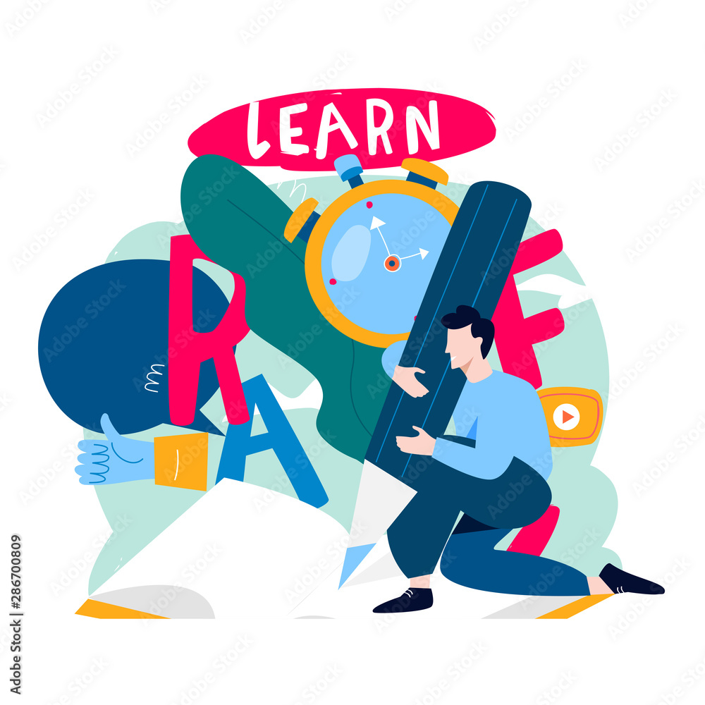 Education, distance education, internet studying, e-learning flat vector illustration. Online classes, training courses, tutorials, online education design for mobile and web graphics Education, distance education, internet studying, e-learning flat vector illustration. Online classes, training courses, tutorials, online education design for mobile and web graphics