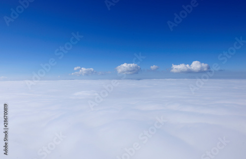  aerial image of a sky covered with clouds