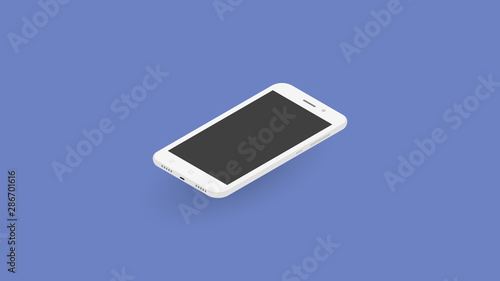 Isometric 3D white phone vector