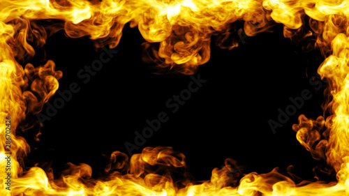 Fire frame design. 3D illustration © apisit
