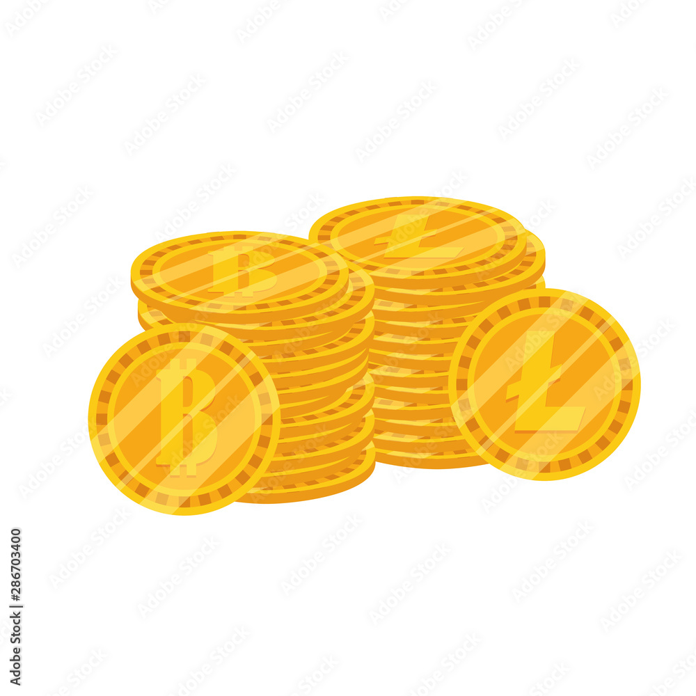 Isolated Bitcoins vector design Isolated Bitcoins vector design