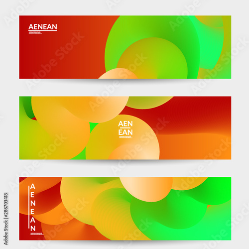 Bright colored sale advertisement templates with liquid shape