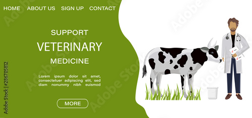 Vet doctor Vector. Medicine poster project layout templates