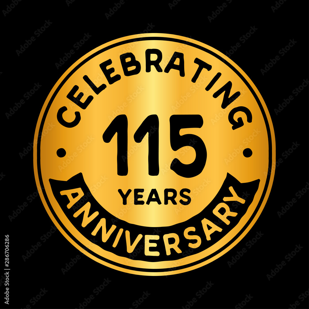 115 years anniversary logo design template. One hundred and fifteen years logtype. Vector and illustration.
