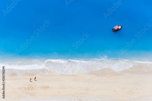Famous Egremnoi beach in Lafkada island, Greece. photo