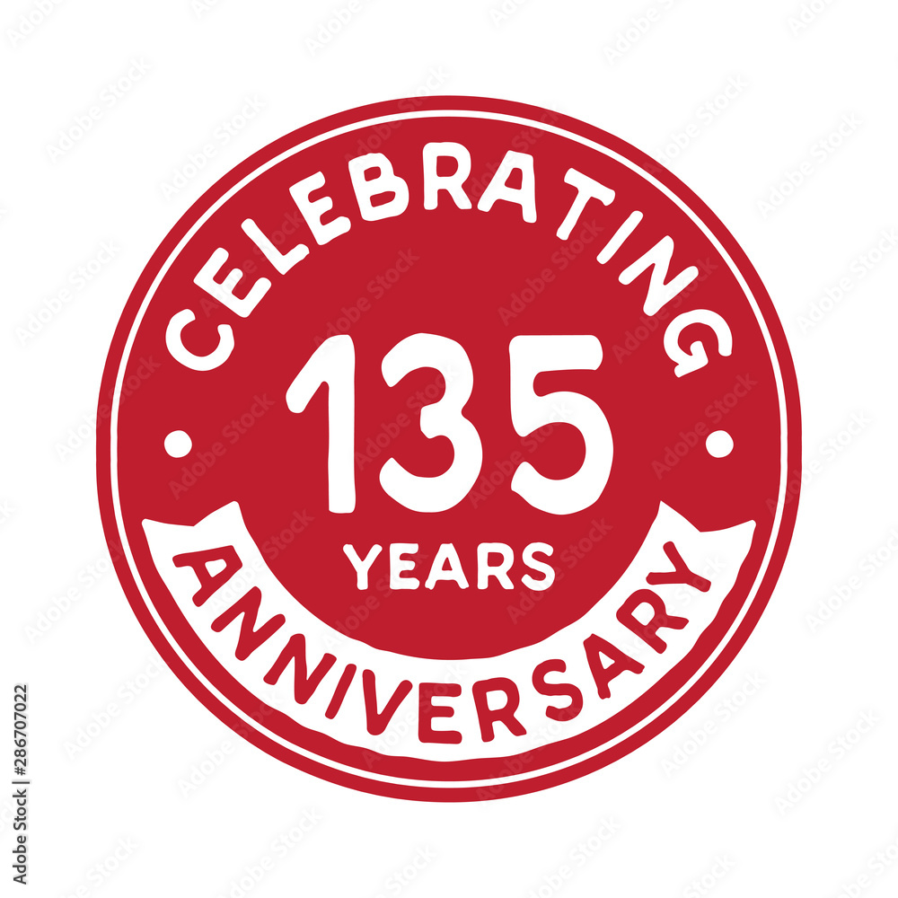 135 years anniversary logo design template. One hundred and thirty-five years logtype. Vector and illustration. 135 years anniversary logo design template. One hundred and thirty-five years logtype. Vector and illustration.