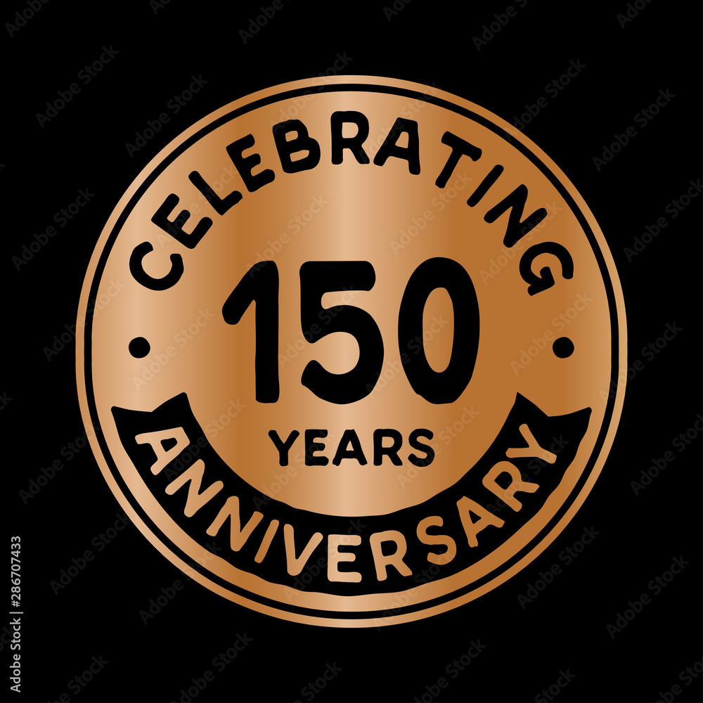 150 years anniversary logo design template. One hundred and fifty years logtype. Vector and illustration.