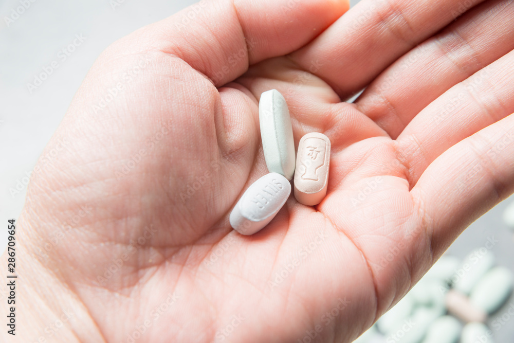 Vitamin pills, a bunch of health products Vitamin pills, a bunch of health products