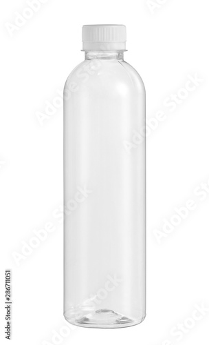 Vászonkép Plastic water bottle disposable (with clipping path) isolated on white backgroun