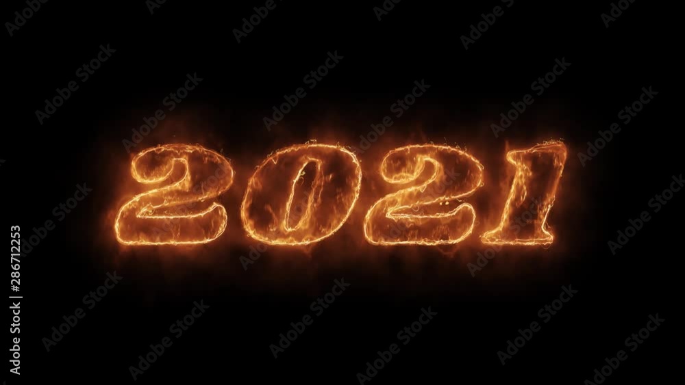 New Year 2021 Word Hot Animated Burning Realistic Fire Flame and Smoke Seamlessly loop Animation on Isolated Black Background. Fire Word, Fire Text, Flame word, Flame Text, Burning Word, Burning Text. New Year 2021 Word Hot Animated Burning Realistic Fire Flame and Smoke Seamlessly loop Animation on Isolated Black Background. Fire Word, Fire Text, Flame word, Flame Text, Burning Word, Burning Text.