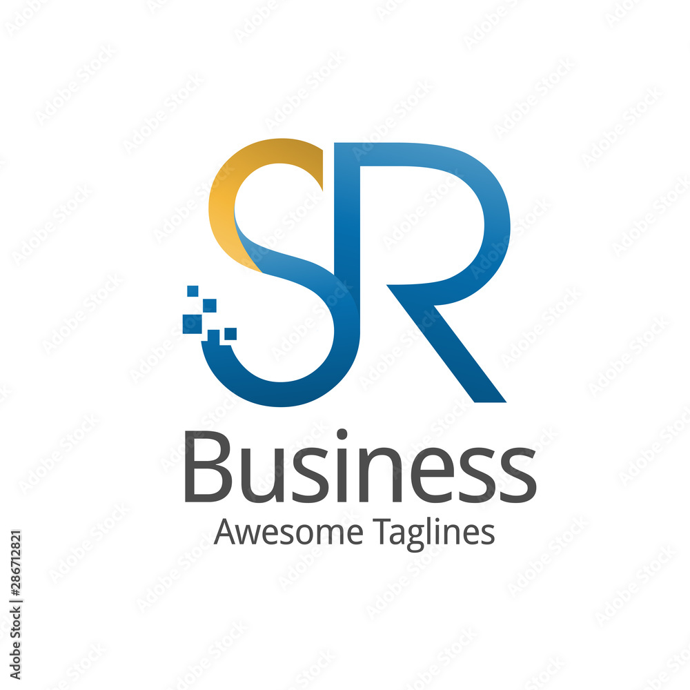 creative modern initial connected letters sr logo colorful vector