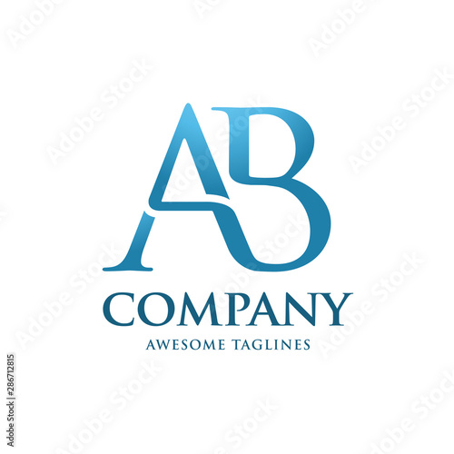 creative initial connected letters ab logo colorful vector