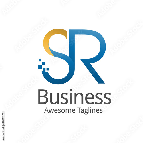 creative modern initial connected letters sr logo colorful vector