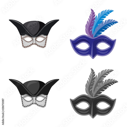 Isolated object of luxury and celebration icon. Collection of luxury and hide vector icon for stock.