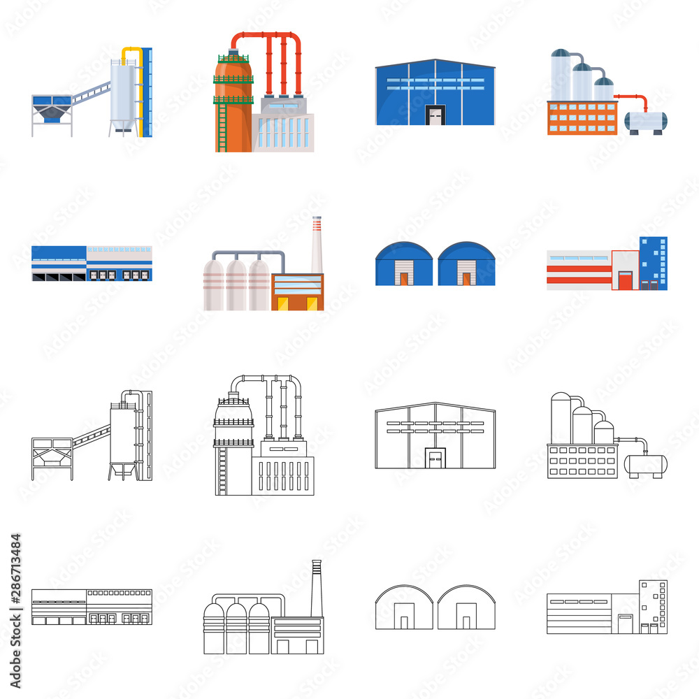 Isolated object of production and structure icon. Set of production and technology stock symbol for web.