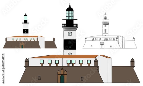 Barra Lighthouse and military fort.