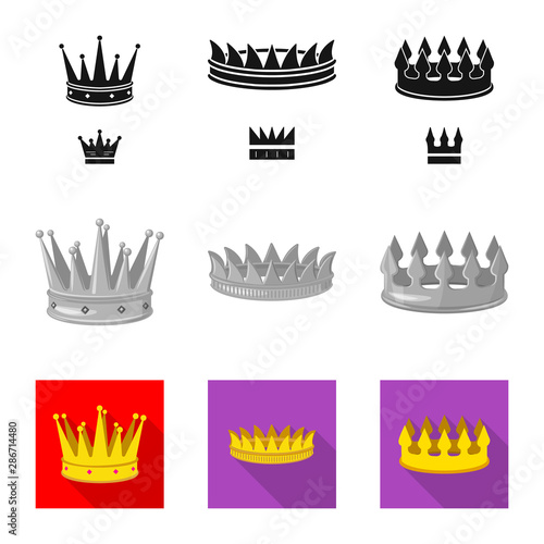 Isolated object of medieval and nobility logo. Collection of medieval and monarchy vector icon for stock.