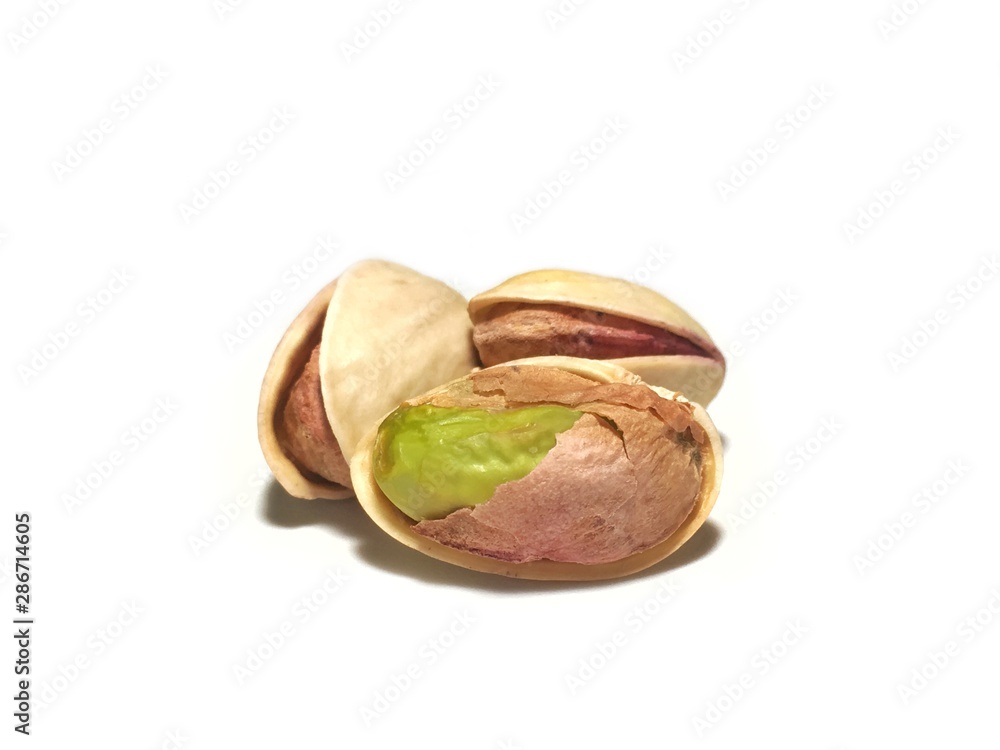 Pistachio nut very good for healthy white background Pistachio nut very good for healthy white background