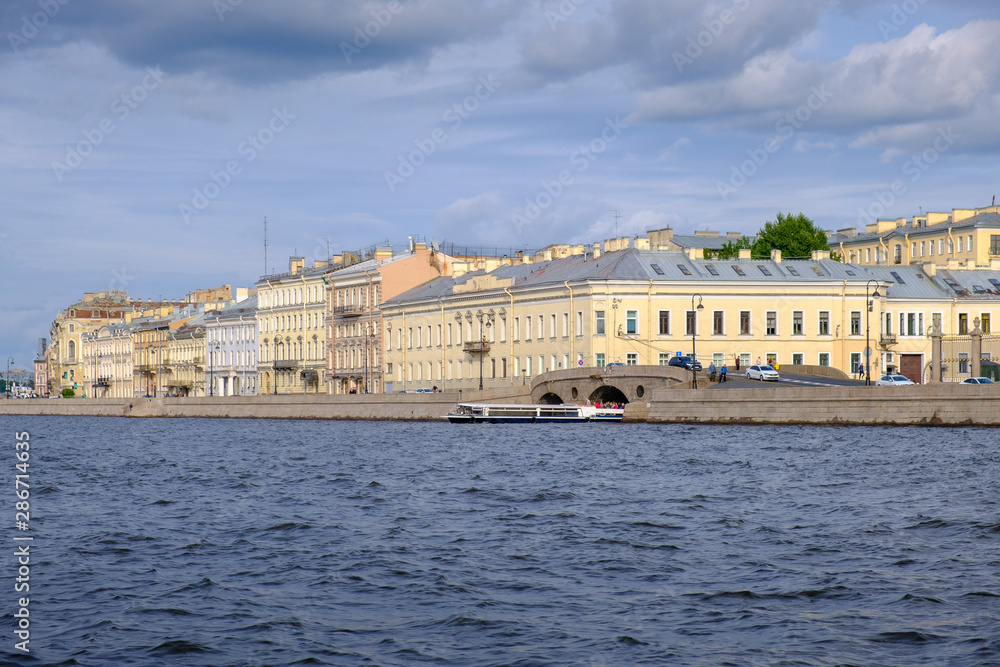 the river Neva, in the background the mouth of the Fontanka river