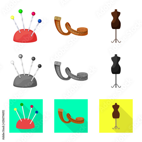 Isolated object of craft and handcraft logo. Collection of craft and industry vector icon for stock.