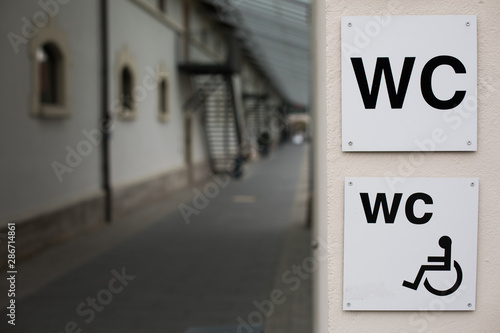 Signs for a wc entrance