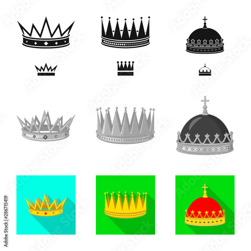 Vector design of medieval and nobility sign. Set of medieval and monarchy stock symbol for web.