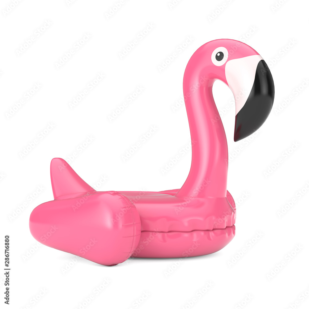 Summer Swimming Pool Inflantable Rubber Pink Flamingo Toy. 3d Rendering Summer Swimming Pool Inflantable Rubber Pink Flamingo Toy. 3d Rendering